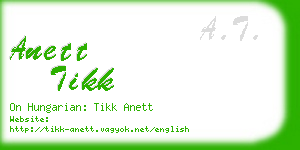 anett tikk business card